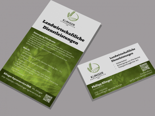 Visitenkarten & Flyer Klinger Agrarservice
