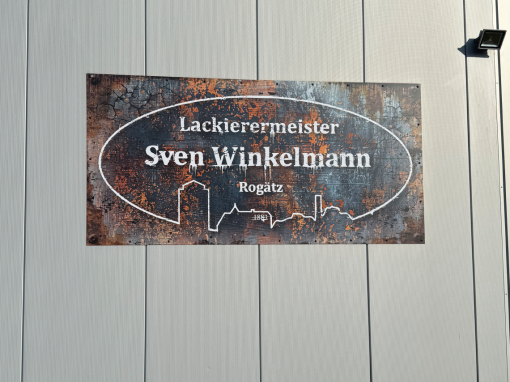 Fassadenschild Lackierermeister Sven Winkelmann